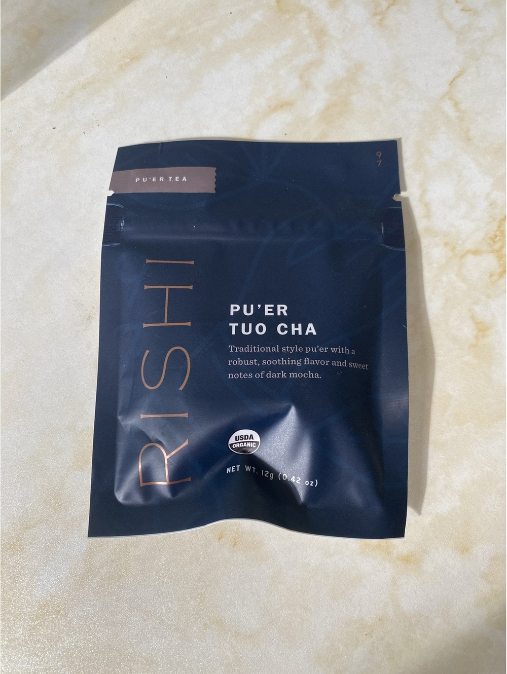 Brand New Sealed Rishi Pu’er Tuo Cha Organic Tea 12 g Packet